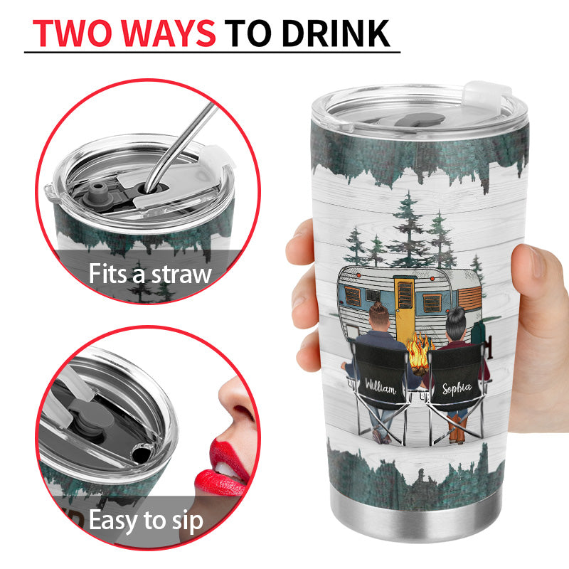 Husband Wife Camping Partners - Personalized Custom Tumbler