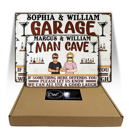 Offends You Please Let Us Know - Gift For Couples - Personalized Custom Classic Metal Signs