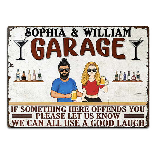 Offends You Please Let Us Know - Gift For Couples - Personalized Custom Classic Metal Signs