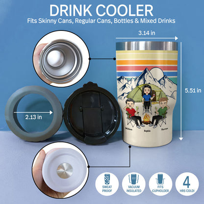 Chance With Drinking - Gift For Camping Besties - Personalized Custom Triple 3 In 1 Can Cooler