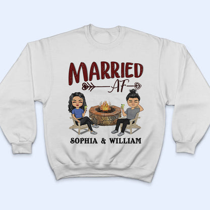 Married Af - Grilling Chillin Couple - Personalized Custom T Shirt