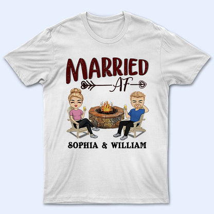 Married Af - Grilling Chillin Couple - Personalized Custom T Shirt