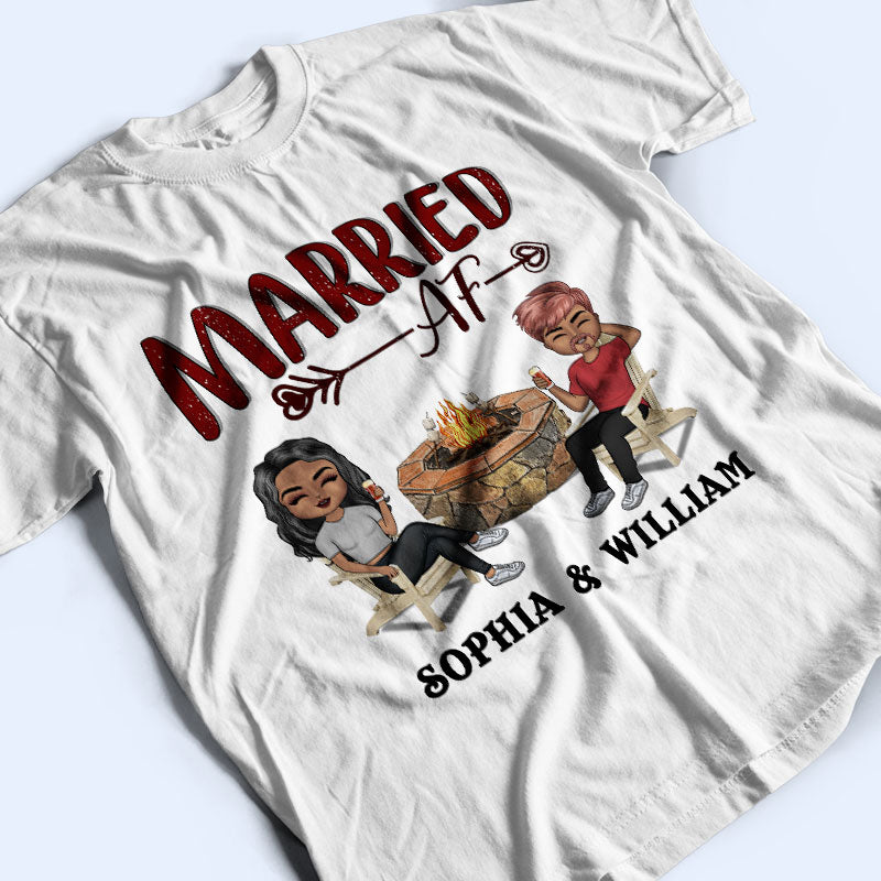 Married Af - Grilling Chillin Couple - Personalized Custom T Shirt