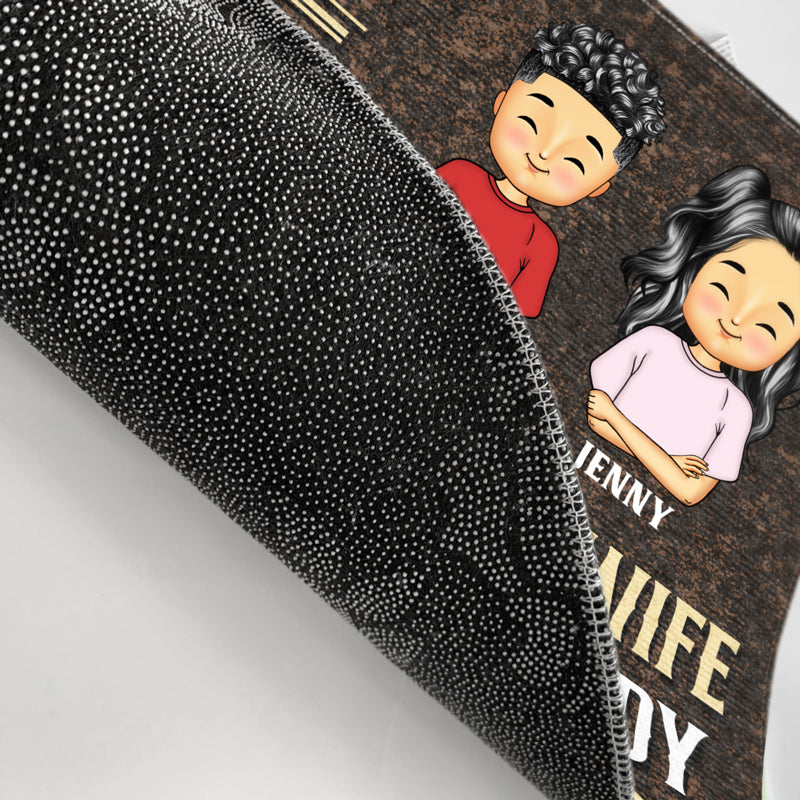 Beware Of Wife Husband Is Cool - Family Gift - Personalized Custom Doormat