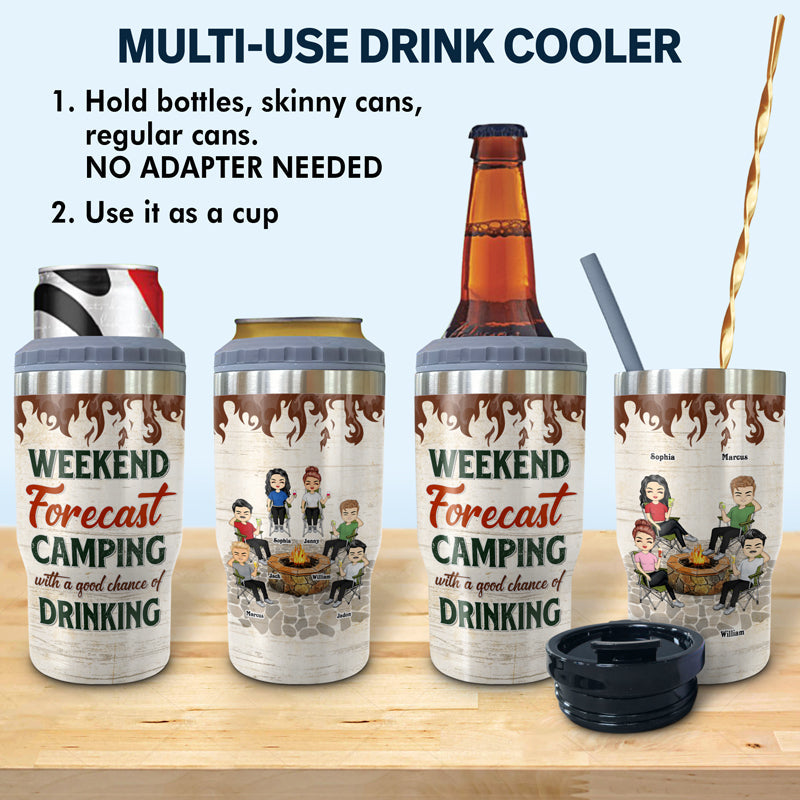 Chance With Drinking - Gift For Chilling Friends - Personalized Custom Triple 3 In 1 Can Cooler