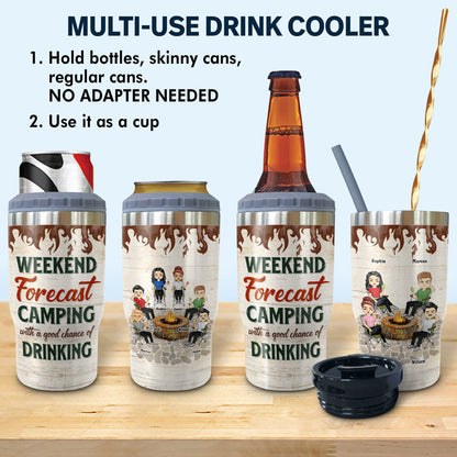 Chance With Drinking - Gift For Chilling Friends - Personalized Custom Triple 3 In 1 Can Cooler