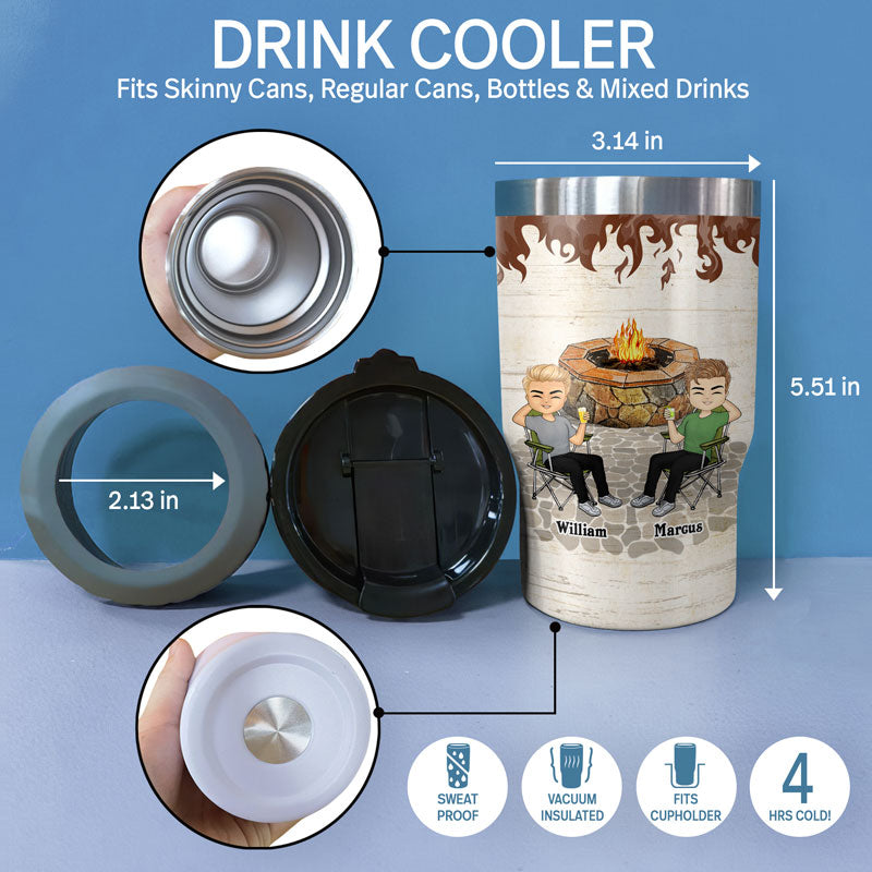 Chance With Drinking - Gift For Chilling Friends - Personalized Custom Triple 3 In 1 Can Cooler