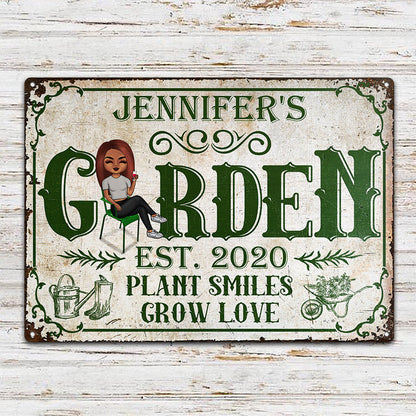 Grown With Love Gardening Gift - Personalized Custom Classic Metal Signs