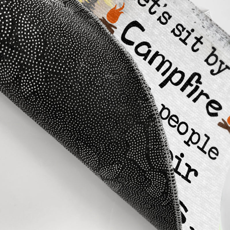Let's Sit By The Campfire Watch People Camping Gift - Personalized Custom Doormat