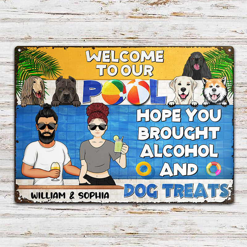 Pool Hope You Brought Alcohol - Swimming Pool Decoration - Personalized Custom Classic Metal Signs