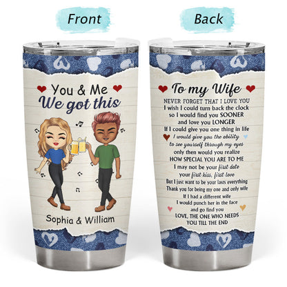 Never Forget I Love You I Wish I Could - Couple Gifts - Personalized Custom Tumbler