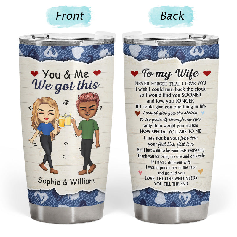 Never Forget I Love You I Wish I Could - Couple Gifts - Personalized Custom Tumbler