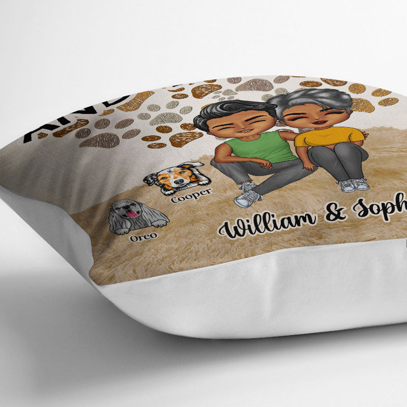 Couples You & Me And The Fur Babies - Gift For Dog Lovers And Cat Lovers - Personalized Custom Pillow