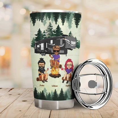 Best Friends We’re Trouble When We Are Together - Camping Gift For BFF Besties - Personalized Custom Tumbler