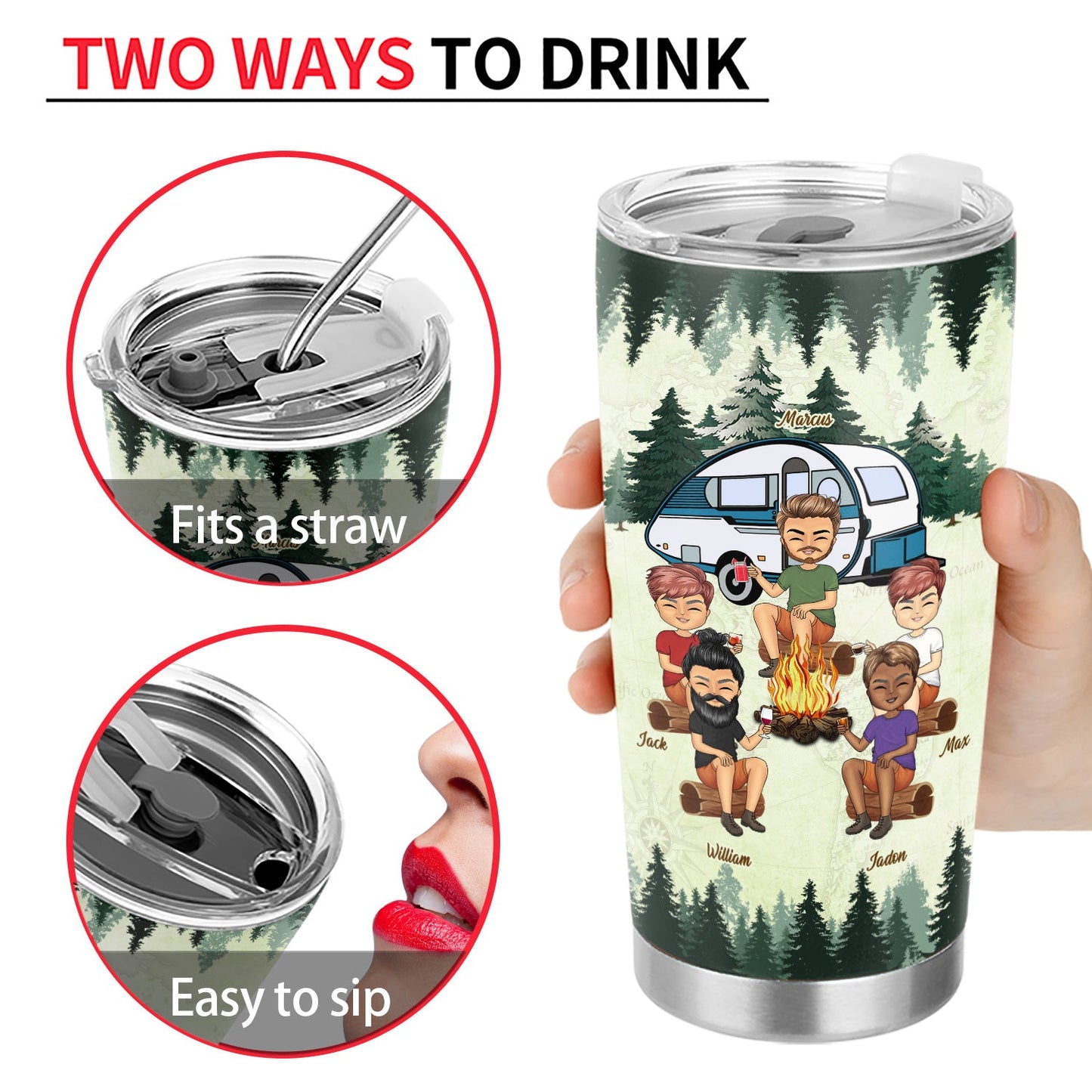 Best Friends We’re Trouble When We Are Together - Camping Gift For BFF Besties - Personalized Custom Tumbler