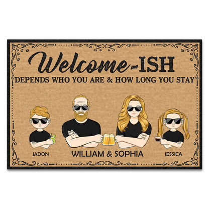 Depends Who You Are - Family Gift - Personalized Custom Doormat