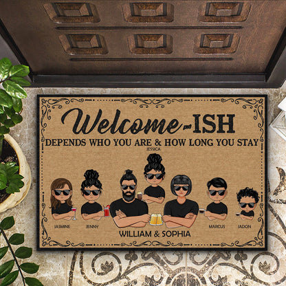 Depends Who You Are - Family Gift - Personalized Custom Doormat