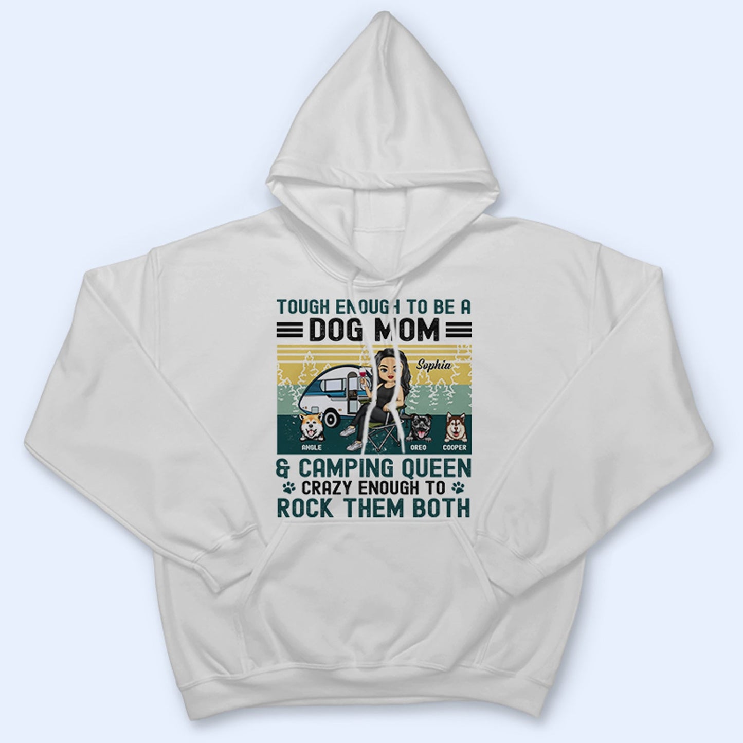 Tough Enough To Be A Dog Mom - Gift For Camping Dog Lover - Personalized Custom T Shirt