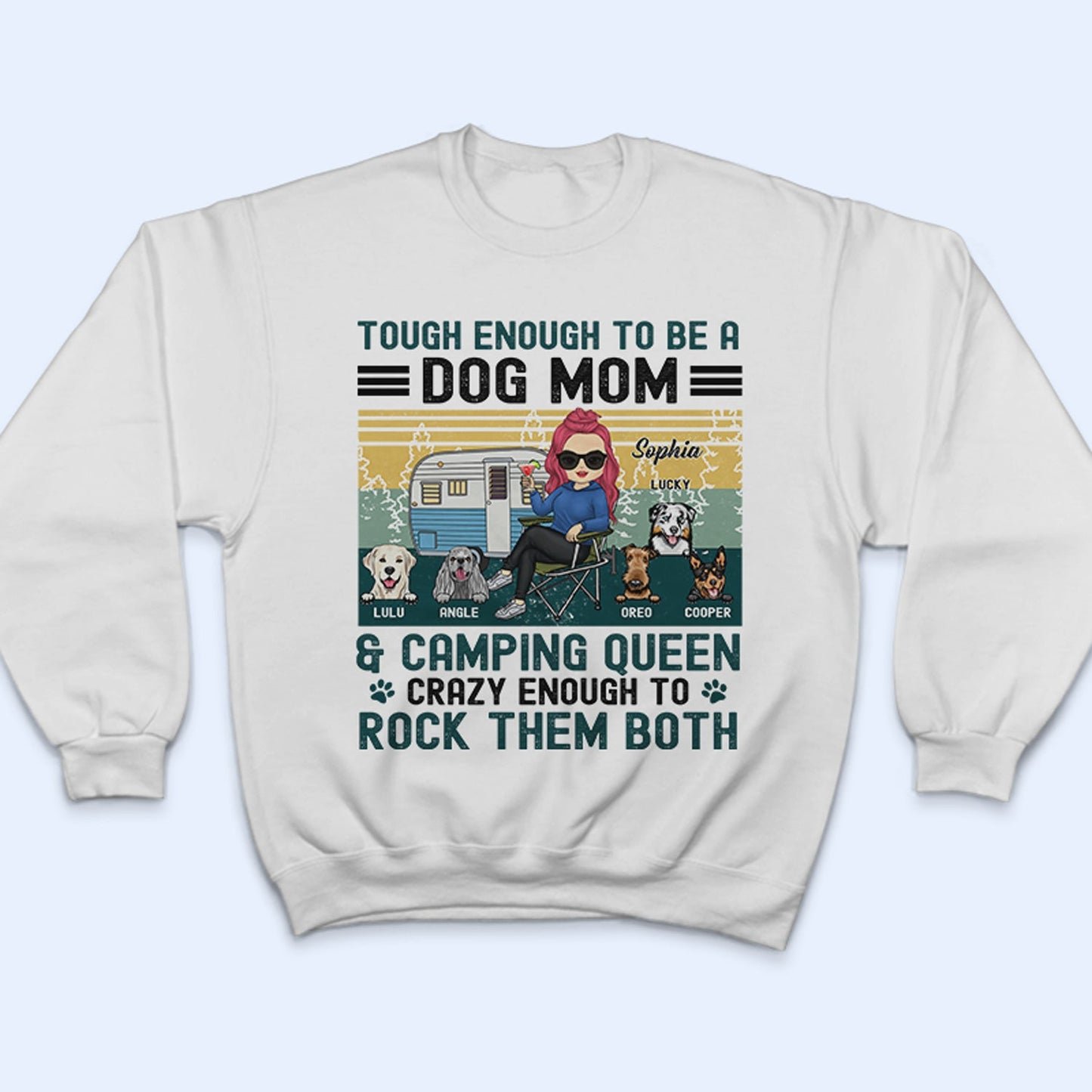 Tough Enough To Be A Dog Mom - Gift For Camping Dog Lover - Personalized Custom T Shirt