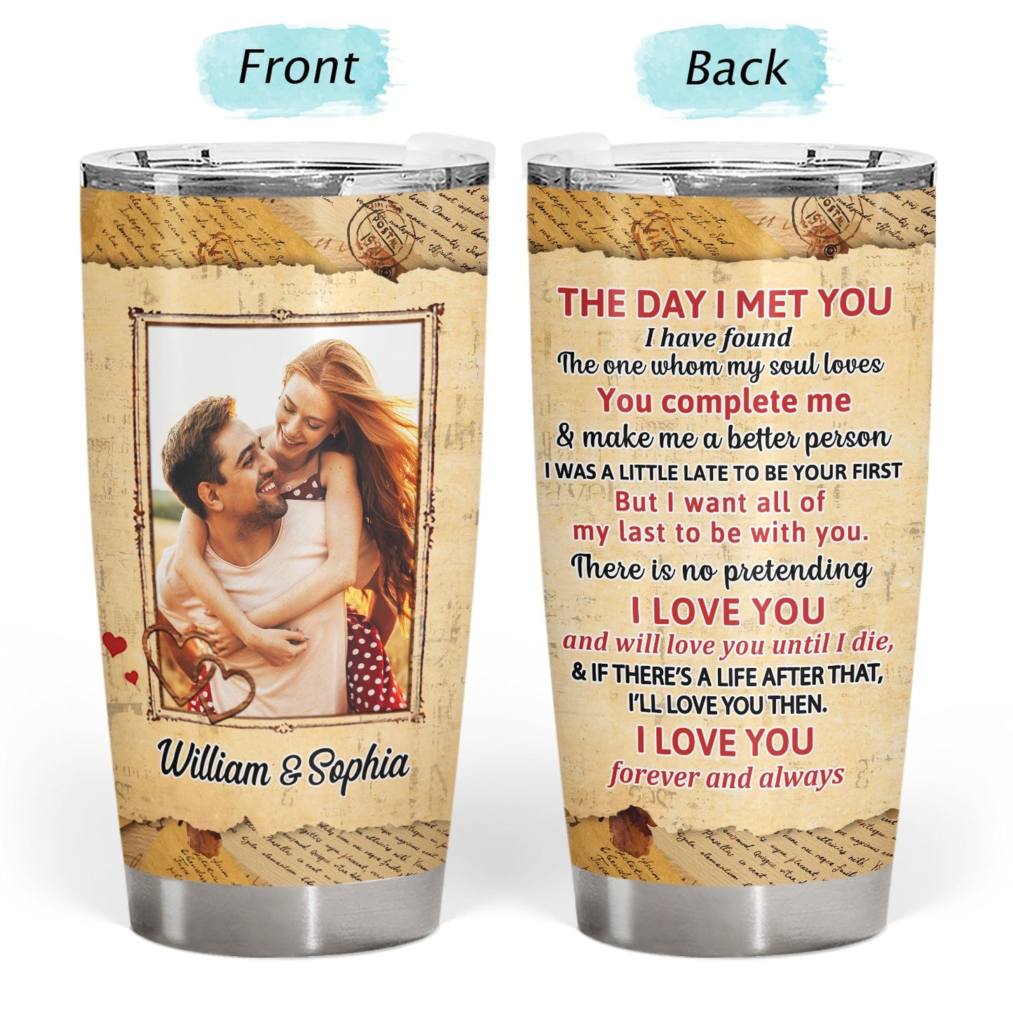 Custom Photo Couple I Love You The Most - Gift For Family Married Couples - Personalized Custom Tumbler