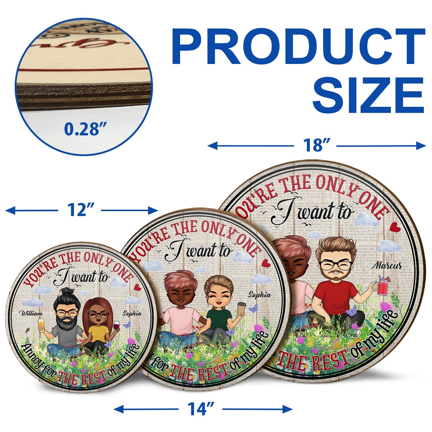 Annoy For The Rest Of My Life - Gift For Couple - Personalized Custom Wood Circle Sign