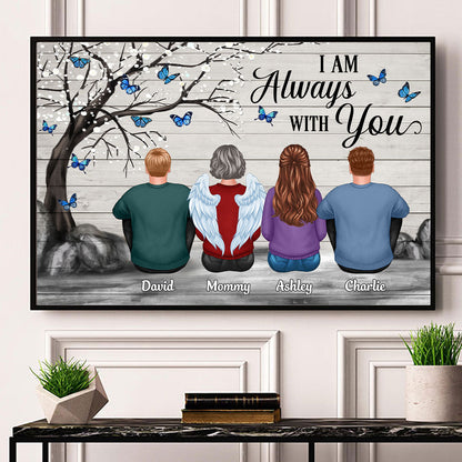 Butterflies Blossom Tree Family Sitting Memorial Remembrance Gift Personalized Horizontal Poster