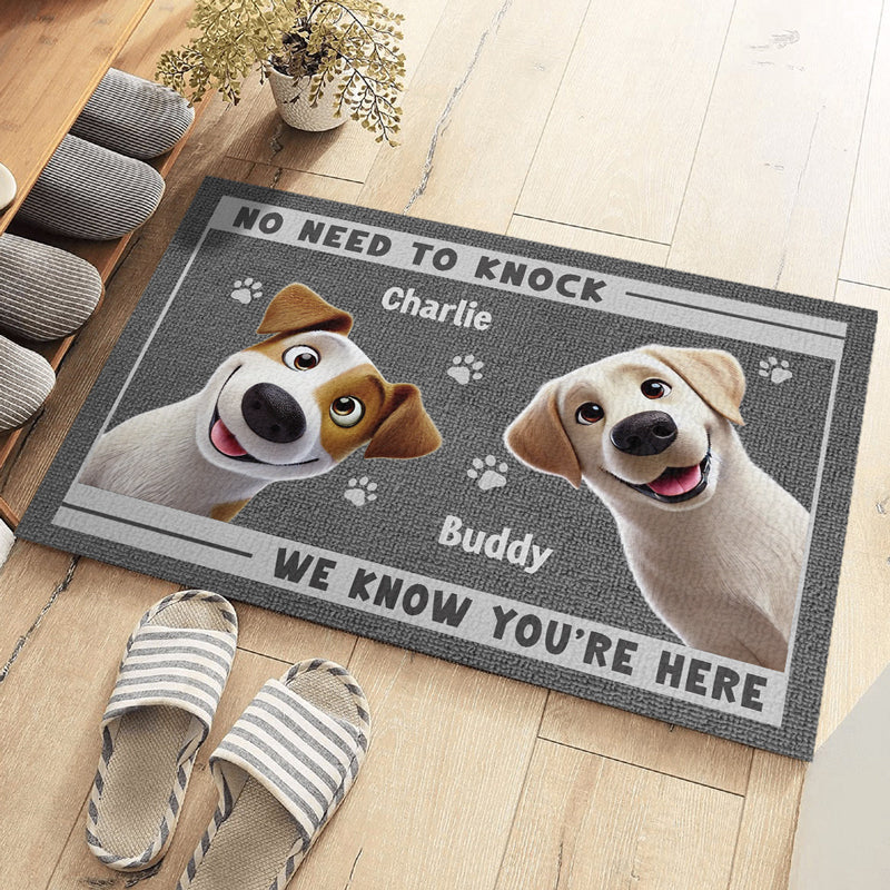 Custom Home Decor Decorative Mat - Personalized Birthday Gifts For Dog Cat Lovers, Dog Dad And Mom, Cat Owners - Paws Before People In This Happy Home