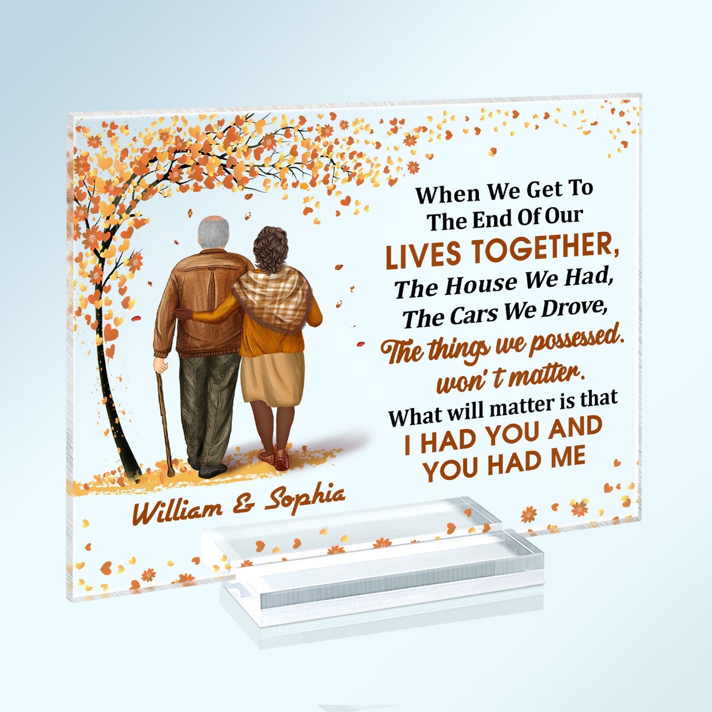 Family Old Couple When We Get To The End - Gift For Couples - Personalized Custom Horizontal Rectangle Acrylic Plaque