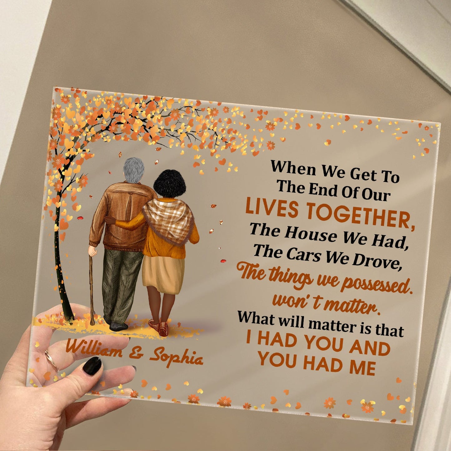 Family Old Couple When We Get To The End - Gift For Couples - Personalized Custom Horizontal Rectangle Acrylic Plaque