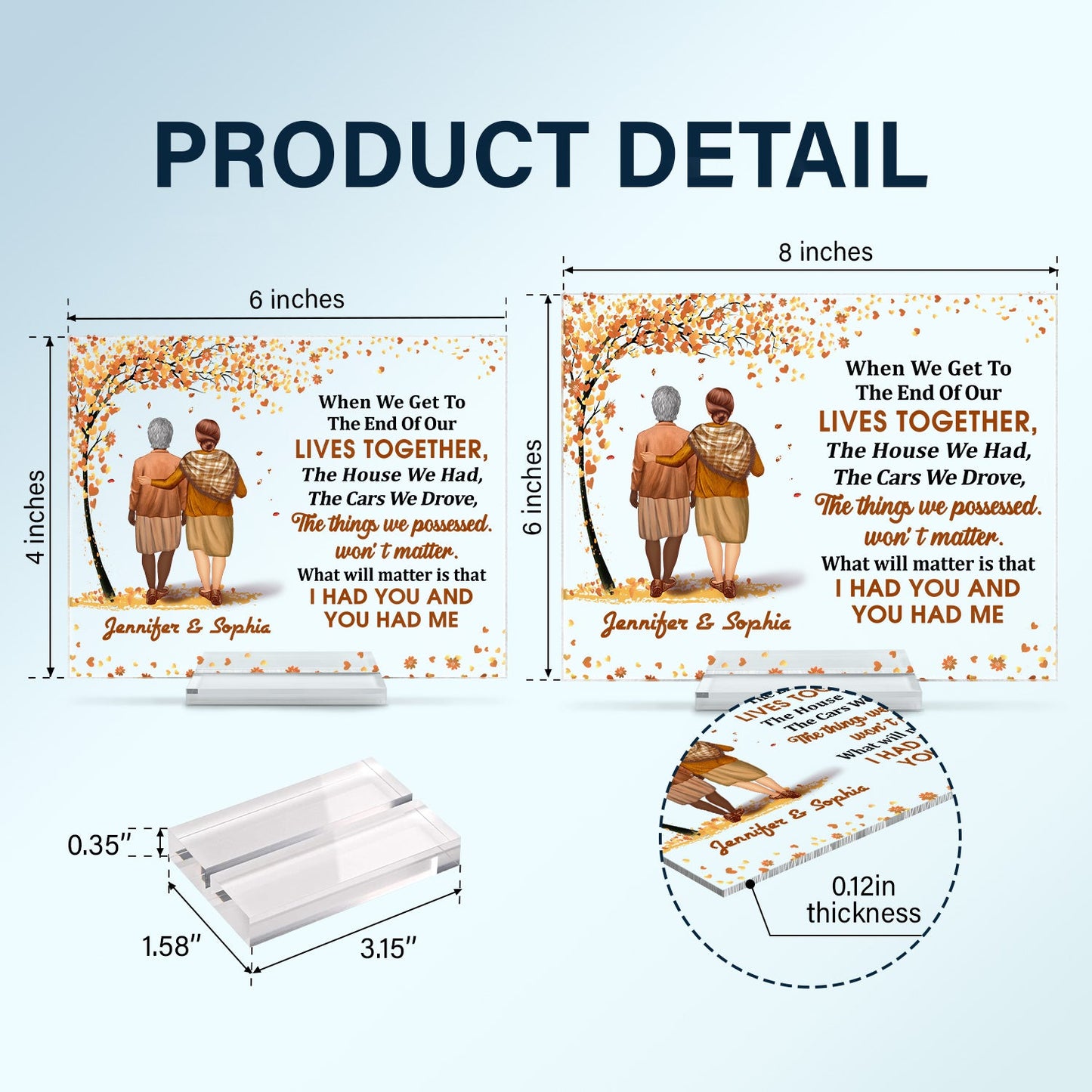 Family Old Couple When We Get To The End - Gift For Couples - Personalized Custom Horizontal Rectangle Acrylic Plaque