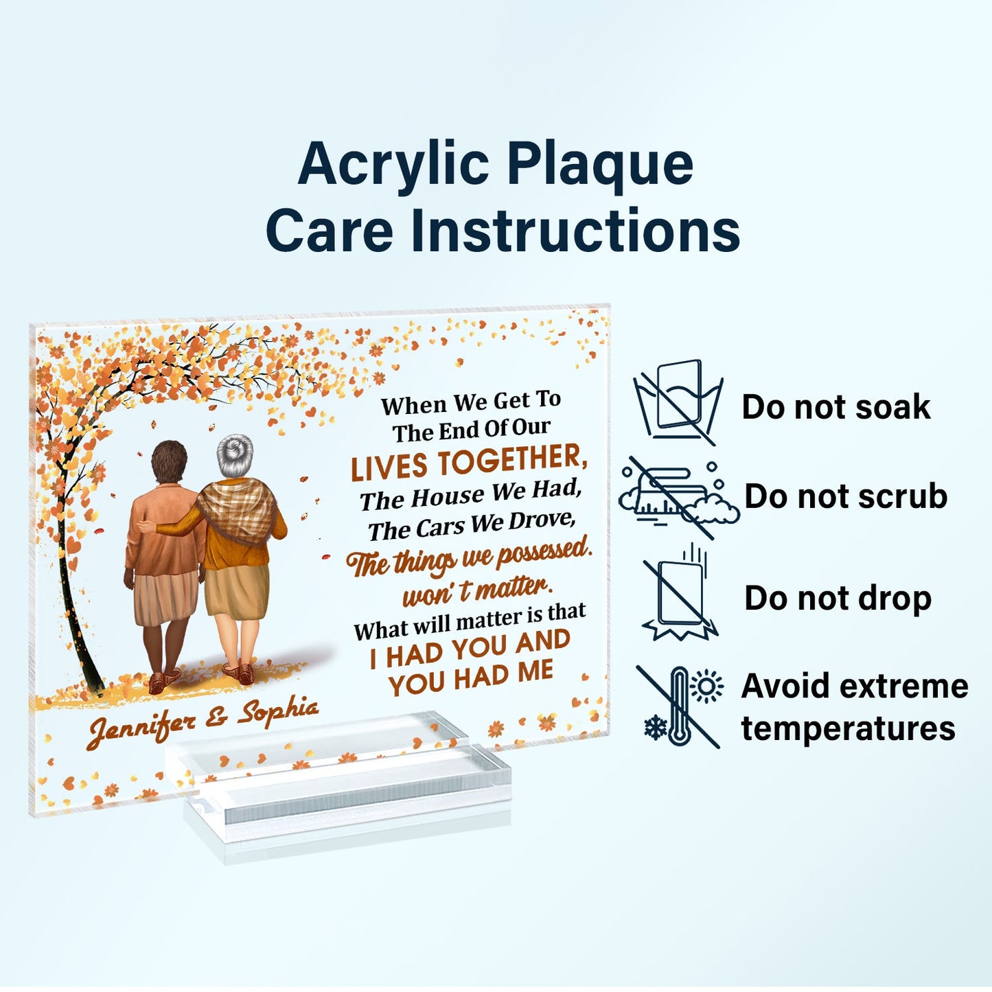 Family Old Couple When We Get To The End - Gift For Couples - Personalized Custom Horizontal Rectangle Acrylic Plaque