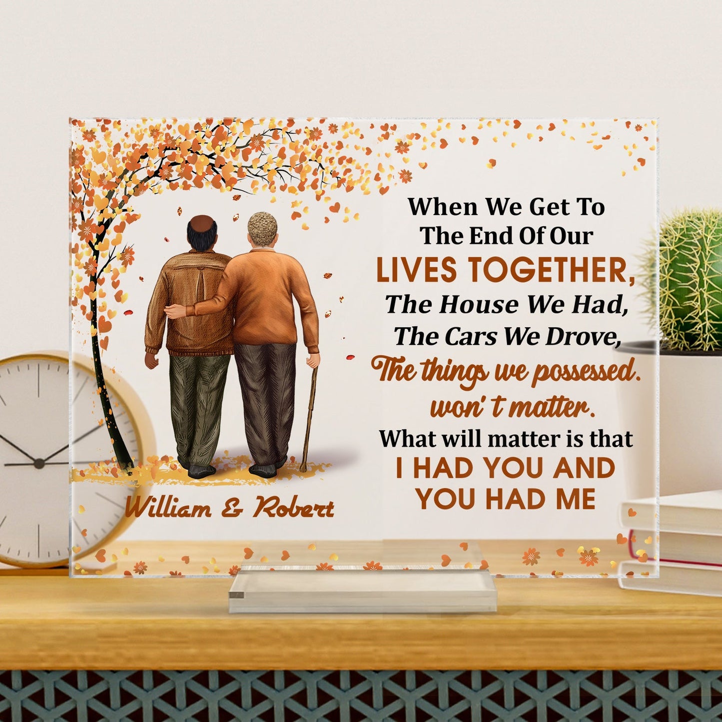 Family Old Couple When We Get To The End - Gift For Couples - Personalized Custom Horizontal Rectangle Acrylic Plaque
