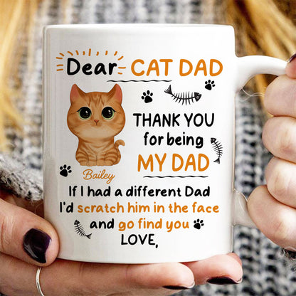 Watercolor Cute Cats Dear Cat Dad Thank You Gift For Cat Dad Cat Lovers Personalized Mug