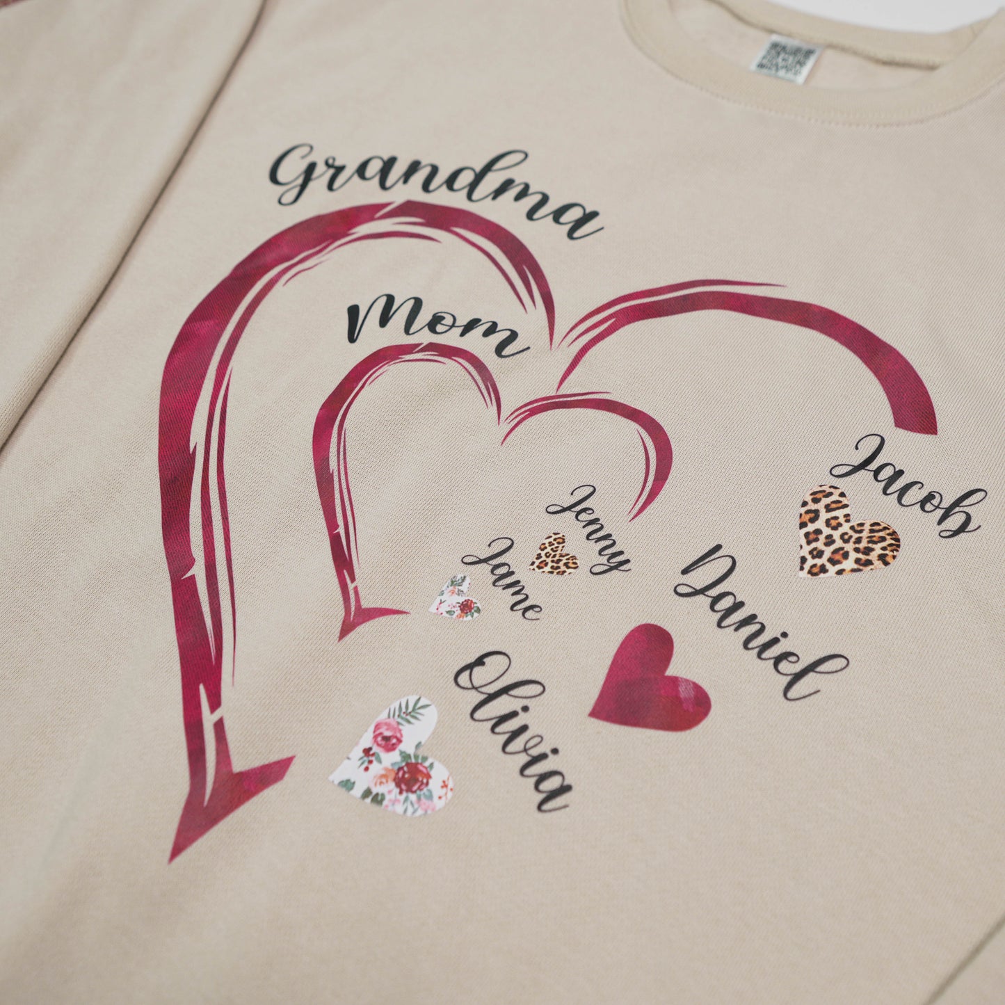 Personalized Heart Mom Grandma And Kids Shirt, Custom Name Mother's Day Shirt, Gift For Birthday Mother's Day, Gift for Mom Grandma Mimi Nana Gigi Gaga