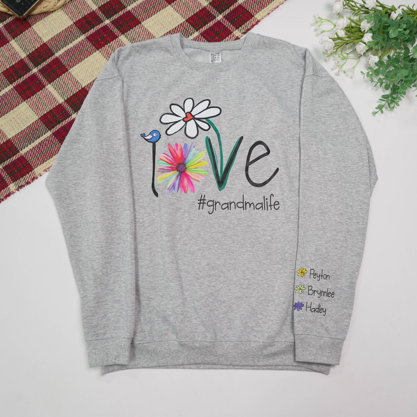 Personalized Love Grandma Life Flower CTH01 Sweatshirt