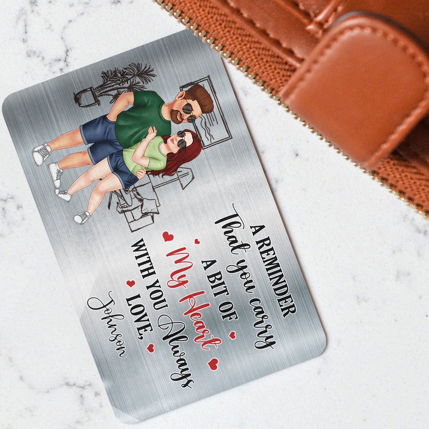 A Reminder That You Carry - Gift For Couples - Personalized Aluminum Wallet Card