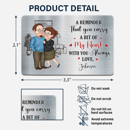 A Reminder That You Carry - Gift For Couples - Personalized Aluminum Wallet Card