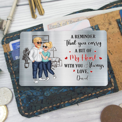 A Reminder That You Carry - Gift For Couples - Personalized Aluminum Wallet Card