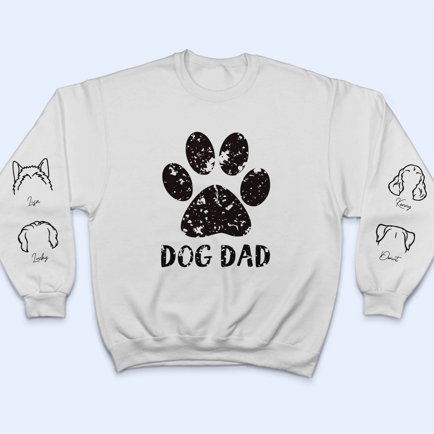 Pawz Dog Mom Dog Dad - Gift For Dog Lovers - Personalized Unisex Sweatshirt With Design On Sleeve