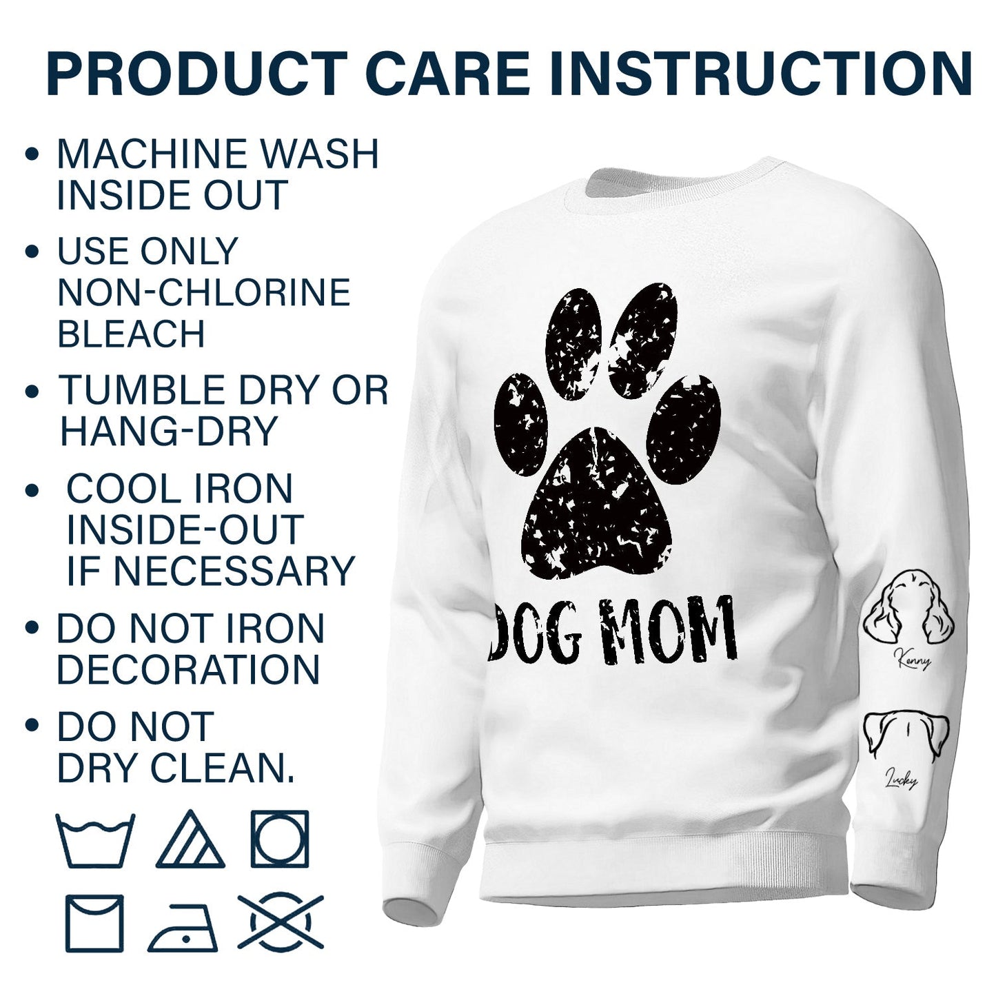 Pawz Dog Mom Dog Dad - Gift For Dog Lovers - Personalized Unisex Sweatshirt With Design On Sleeve
