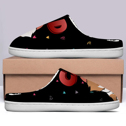 Cat Mom Cartoon - Gift For Cat Mom, Cat Lovers - Personalized Fluffy Slippers