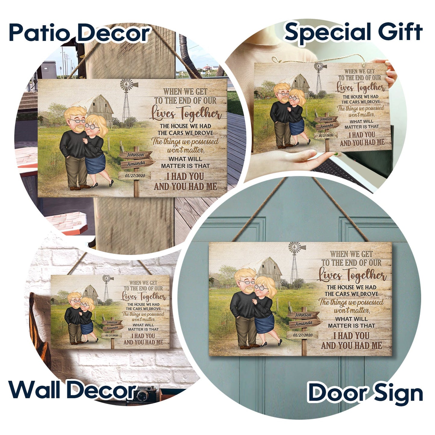 When We Get The End Of Our Lives - Gift For Couples, Old Couples - Personalized Wood Rectangle Sign