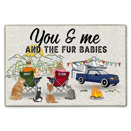 You And Me Home Is Where Camping With Pet - Personalized Doormat