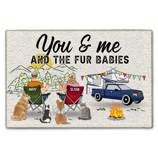 You And Me Home Is Where Camping With Pet - Personalized Doormat