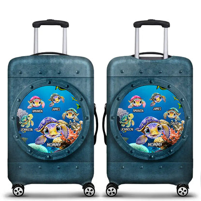 Metal Window Sea Turtle - Personalized Luggage Cover