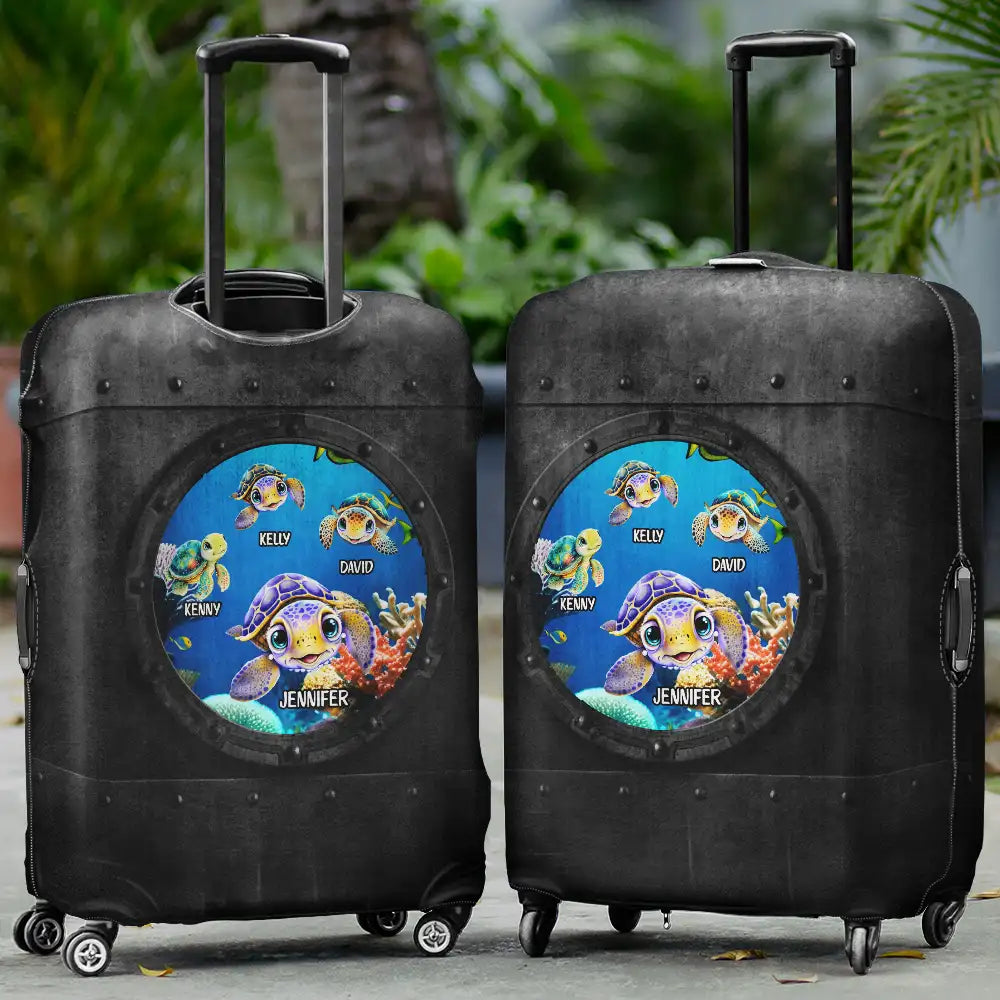 Metal Window Sea Turtle - Personalized Luggage Cover