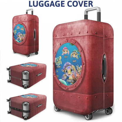 Metal Window Sea Turtle - Personalized Luggage Cover