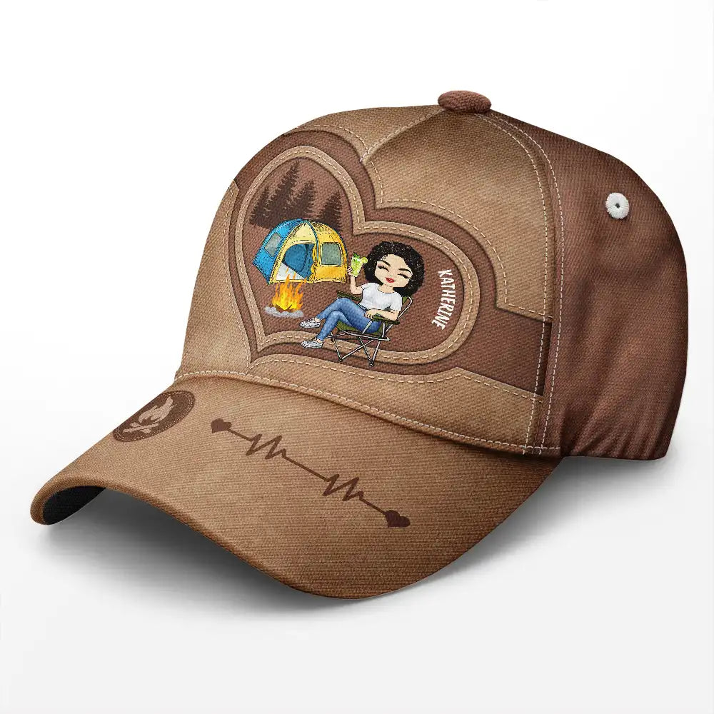 Camping Girl With Heart - Personalized Classic Cap