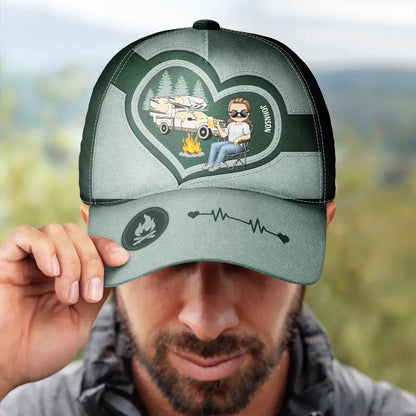 Camping Girl With Heart - Personalized Classic Cap