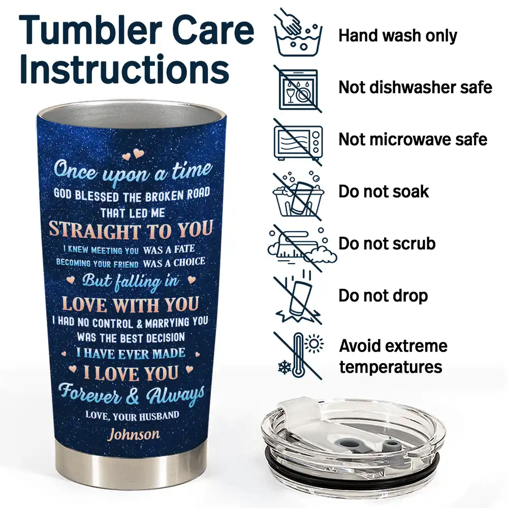 God Blessed The Broken Road Couples - Personalized Tumbler